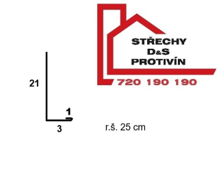 Podkladní lemování rš: 250mm délka 2m